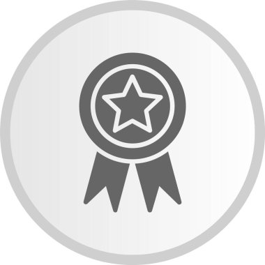 Rozet Kabartması Gri Çember Simgesi