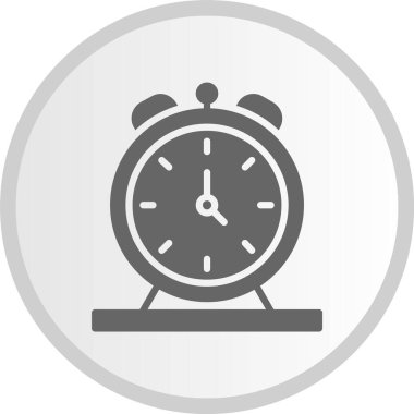 Alarm Saati Kabartması Gri Çember Simgesi