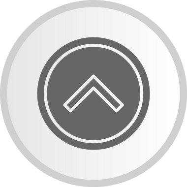 Yukarı Ok Kabartma Çemberi Gri Simgesi