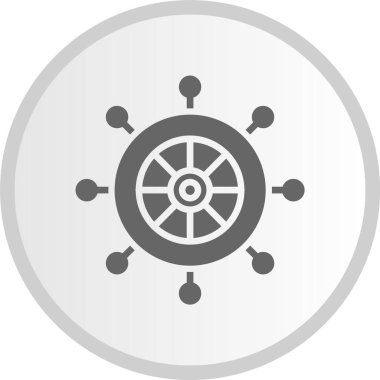 Dümen Kabartması Gri Çember Simgesi