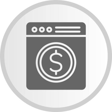 Para Aklama Kabartma Çemberi Gri Simgesi