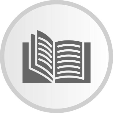 Kitap Kabartma Çemberi Gri Simgesi