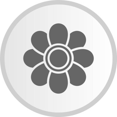 Çiçek Kabartma Çemberi Gri Simgesi
