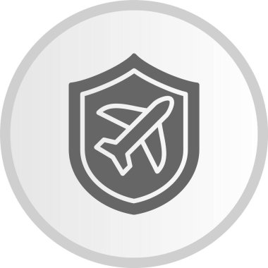 Sigorta Kabartması Gri Çember Simgesi