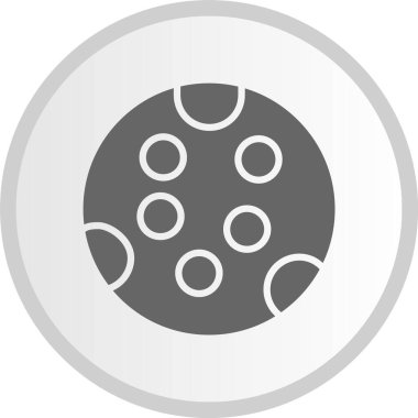 Ay Kabartma Çemberi Gri Simgesi