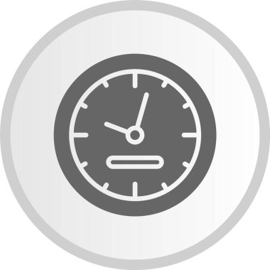 Duvar Saati Gri Çember Simgesi