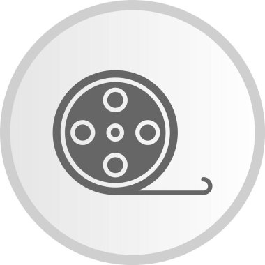 Filmin Kabartma Çemberi Gri Simgesi