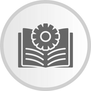 Kitap Kabartma Çemberi Gri Simgesi