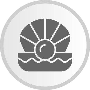 İstiridye Kabartma Çemberi Gri Simgesi