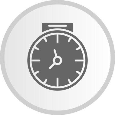 Saat Kabartması Gri Çember Simgesi