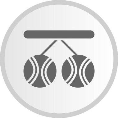 Top Kabartması Gri Çember Simgesi