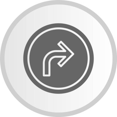 Sağa Oku Döndür Gri Çember Simgesi