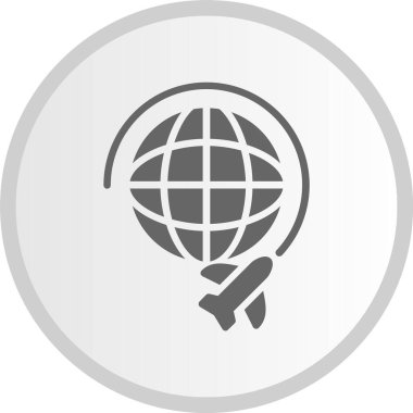 Uçuş Kabartma Çemberi Gri Simgesi