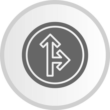 Üst Sağ Ok Kabartması Gri Çember Simgesi