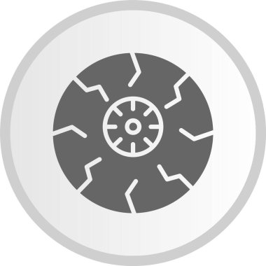 Korkunç Göz Kabartması Gri Çember Simgesi