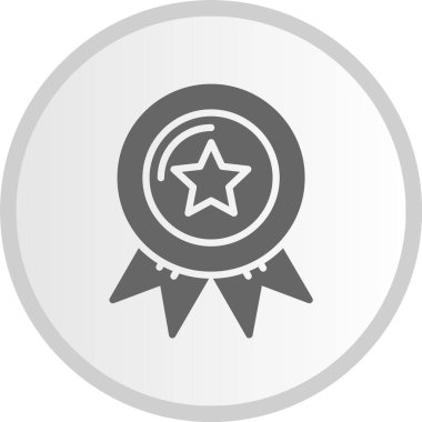 Rozet Kabartması Gri Çember Simgesi