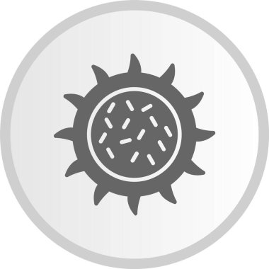 Ejder Meyvesi Kabartması Gri Çember Simgesi
