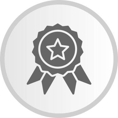 Rozet Kabartması Gri Çember Simgesi