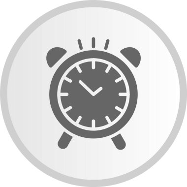 Alarm Saati Kabartması Gri Çember Simgesi