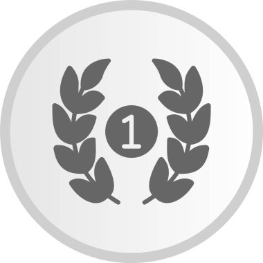 Laurel Çelenk Sembol Gri Çember Simgesi