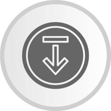 Aşağı Ok Kabartma Çemberi Gri Simge