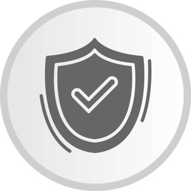 Kalkan Kabartma Çemberi Gri Simgesi