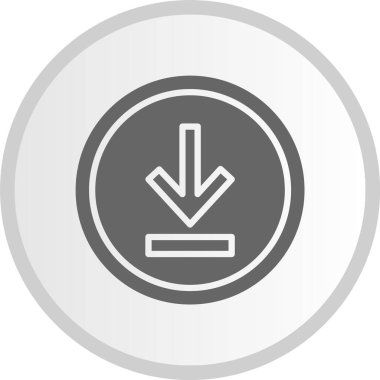 Aşağı Ok Kabartma Çemberi Gri Simge