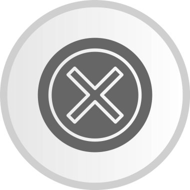 Çapraz Gri Çember Simgesi