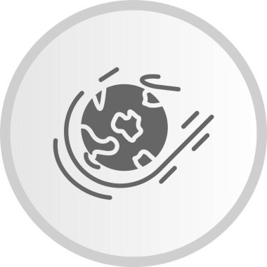 Asteroid Kabartma Çemberi Gri Simgesi