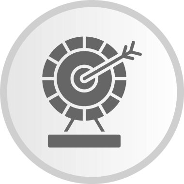 Dart Tahtası Kabartması Gri Çember Simgesi