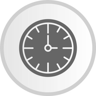 Saat Kabartması Gri Çember Simgesi