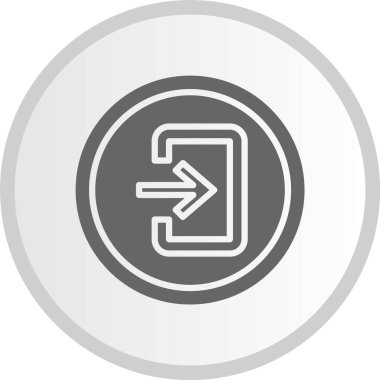 Giriş Okunun Kabartma Çemberi Gri Simgesi