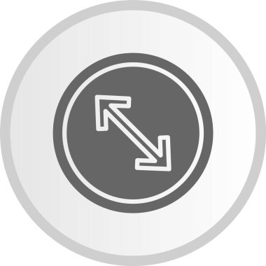 Tam Ekran Ok Kabartması Çember Gri Simge