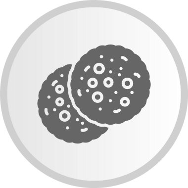 Çerez Kabartması Gri Çember Simgesi