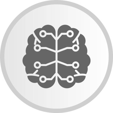 Beyin Kabartma Çemberi Gri Simgesi