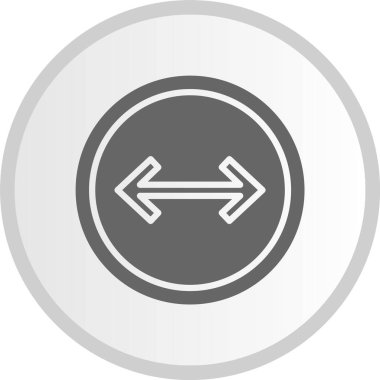 Sol Sağ Ok Kabartması Gri Çember Simgesi