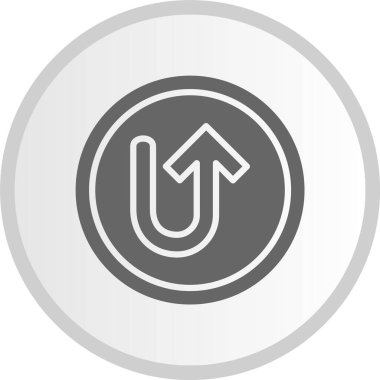 Yukarı Oku Döndür Gri Çember Simgesi