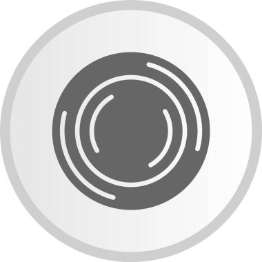 Tabak Kabartma Çemberi Gri Simgesi