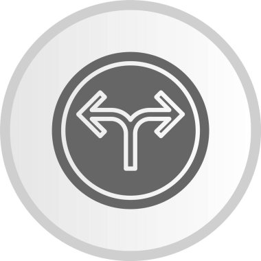 Alternatif Ok Kabartması Gri Çember Simgesi