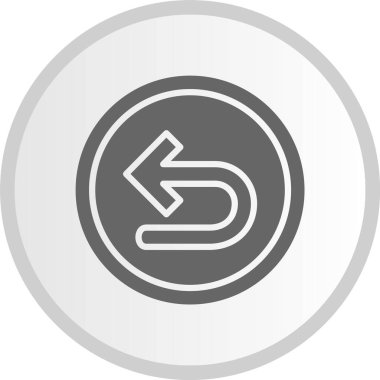 Sol Oku Döndür Gri Çember Simgesi