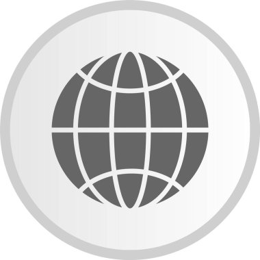 Dünya Kabartma Çemberi Gri Simgesi