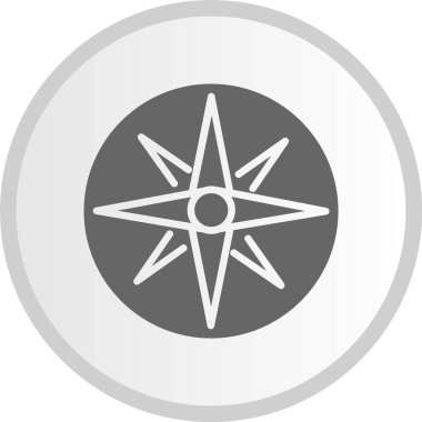 Pusula Kabartma Çemberi Gri Simgesi