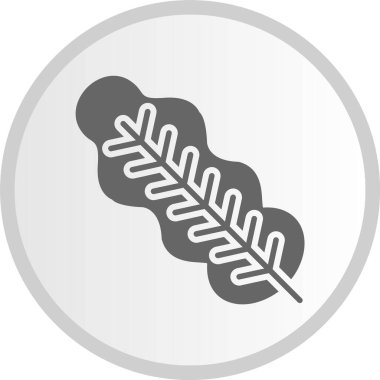 Yaprak Kabartma Çemberi Gri Simgesi