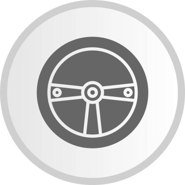 Yarış Oyunu Kabartma Çemberi Gri Simgesi