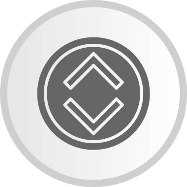 Yukarı ve Aşağı Ok Kabartması Gri Çember Simgesi