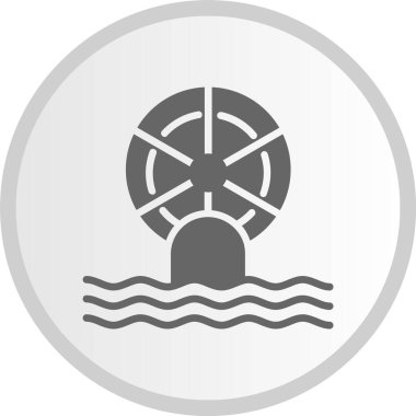 Lağım Kabartması Gri Çember Simgesi