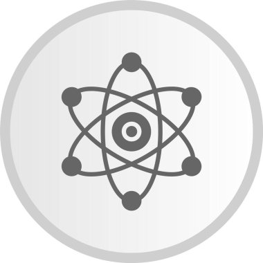 Atom Kabartması Çember Gri Simge