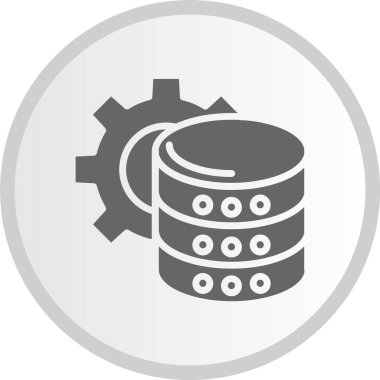 Veri Yönetimi Kabartması Gri Çember Simgesi