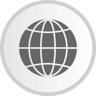 Küresel Kabartma Çember Gri Simge