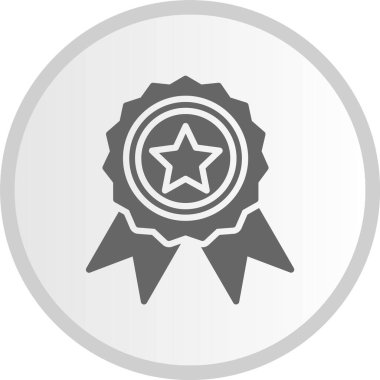 Kaliteli Rozet Kabartması Gri Çember Simgesi